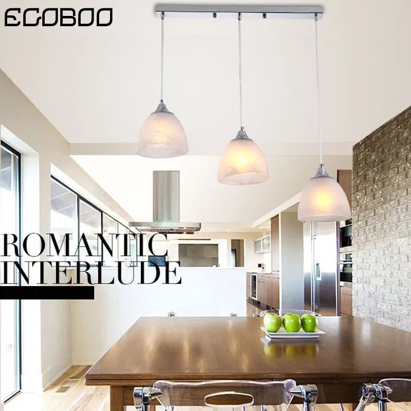 EGOBOO Modern LED chandelier sleek minimalist living room lighting restaurant ceiling lamp glass cover lamps