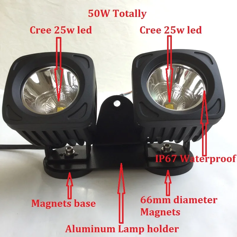 Светодиодный магнитный Точечный светильник 4WD для автомобилей грузовиков