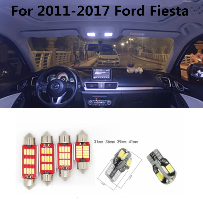 

9Pcs Canbus LED Lamp Car Bulbs Interior Package Kit For Ford Fiesta MK7 MK8 2008 2009 - 2011 2012 2013 2014 2015 2016 2017 Light
