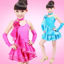 Розовый/синий/желтый Одежда для танго Saia социальных с бахромой для девочек латинские танцы платье XS-XXL платье латина Бальные платья-пачки Танцы Детские костюмы