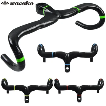 

2017 wacako Full Carbon Fiber Road Bicycle Integrated Handlebar with 28.6mm fork Carbon Road Handlebar Bike Parts 368g