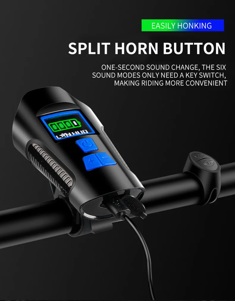 Clearance Outdoor Cycling Accessories Multifunction 3 In 1 USB Rechargeable Bicycle Flash Light Bike Horn Bell MTB Speedometer For Riding 5