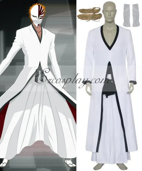 

Japanese Anime Outfit Bleach Kurosaki Ichigo Hollow Cosplay Costume E001