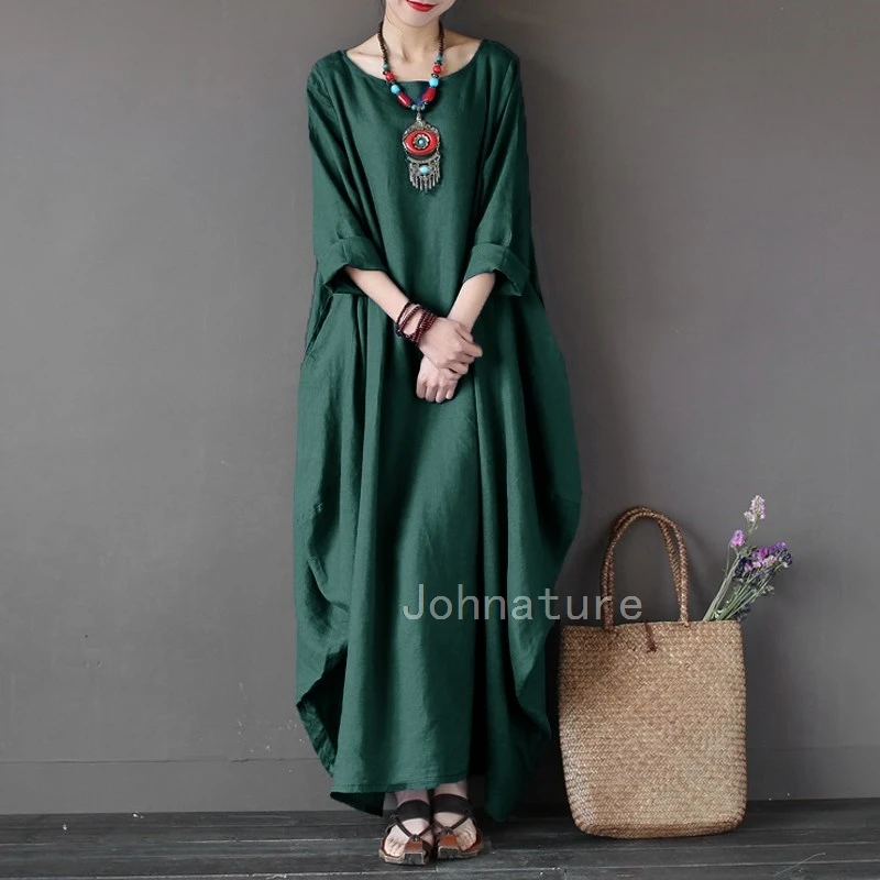 3 quarter sleeve maxi dress