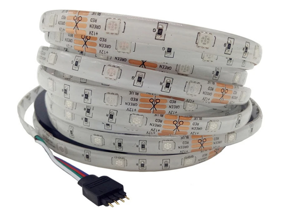 SMD RGB высокое качество домашнего установлен 5050 30 светодиодный s Светодиодные ленты лента диод Водонепроницаемый гибкий светодиодный ленты RF контроллер постоянного тока 12V Мощность набор