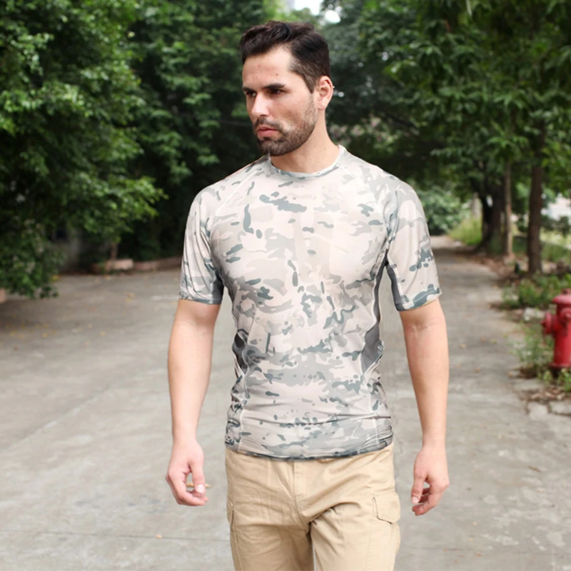 SJ-Maurie мужские быстросохнущие инструменты для охоты туризма камуфляжная рубашка дышащая для отдыха на природе, восхождения, пешего туризма футболки футболка в стиле милитари