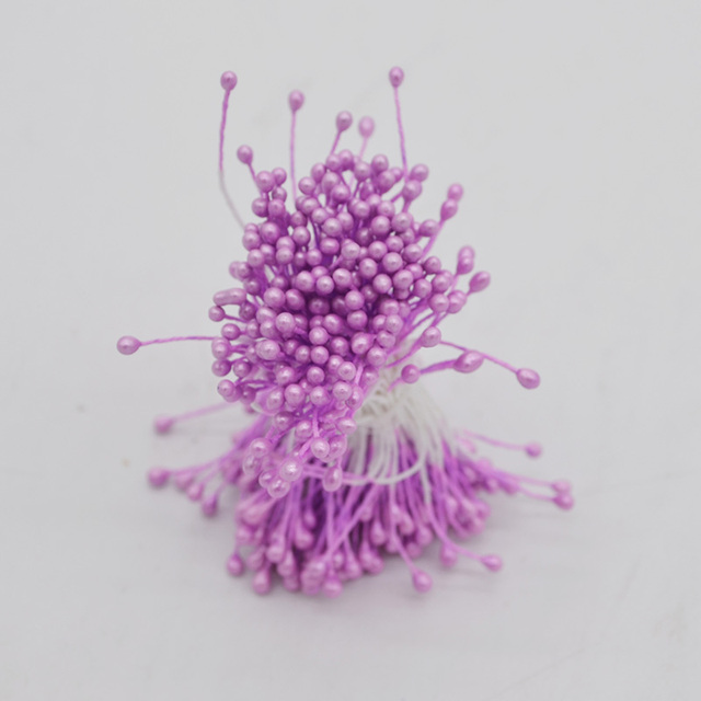 Bundle= (500PCS )Artificial Flower Double Heads Stamen Pearlized Craft Cards Cakes Decor Floral for home wedding party decor