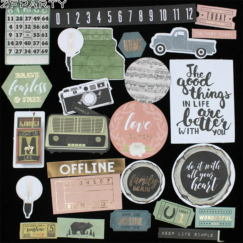 

ZFPARTY 140pc Love You More Cardstock Die Cuts for Scrapbooking Happy Planner/Card Making/Journaling Project