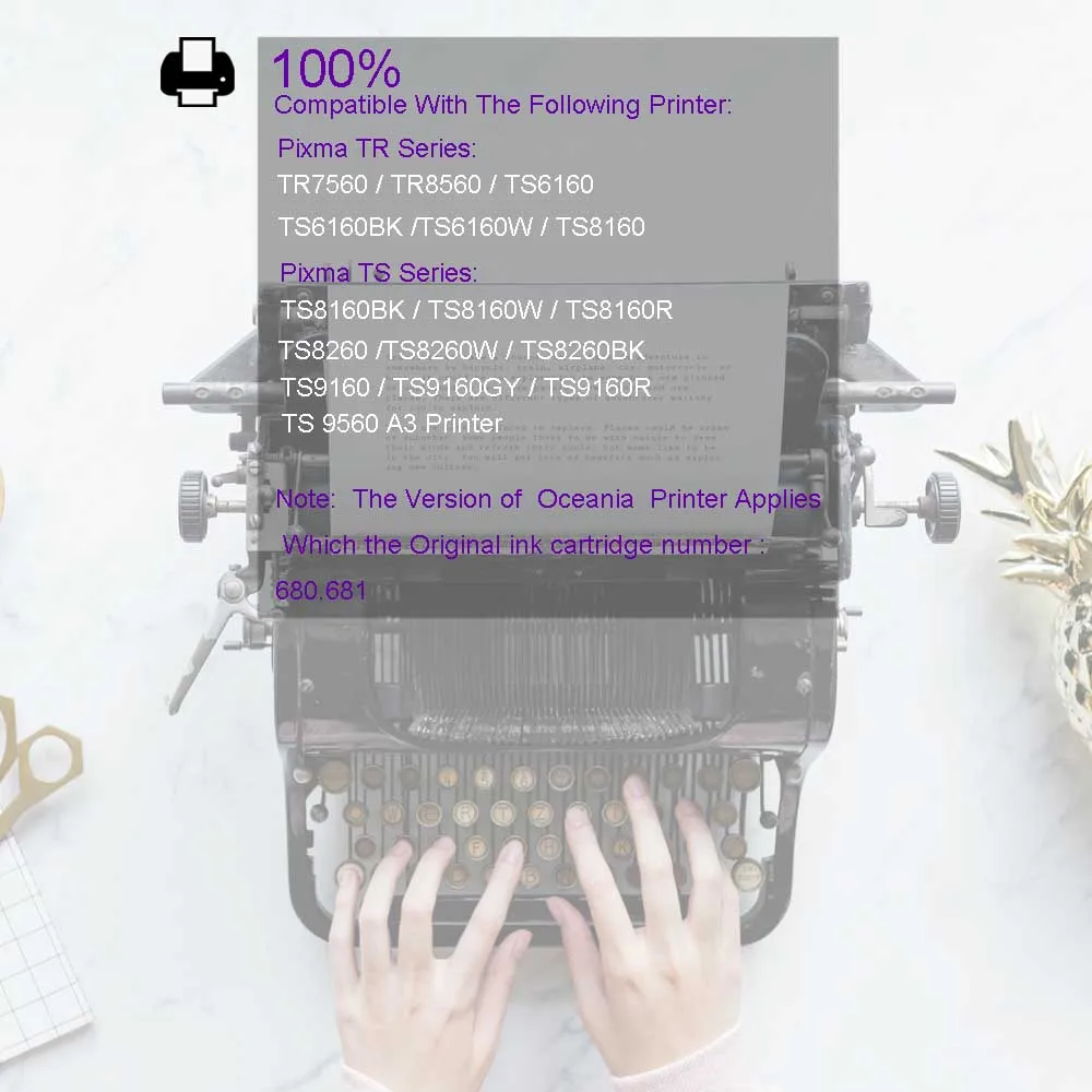 6PK совместимые чернильные картриджи для PGI680 CLI681 PGI-680 CLI-681 использовать для Canon Pixma TR7560 TR8560 TS6160 TS8160 TS9160 et