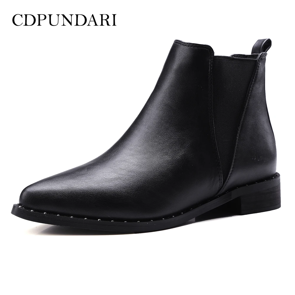 

CDPUNDARI Sexy Pointed Toe Low heels Ankle boots for women Chelsea Boots boots Ladies Winter shoes woman