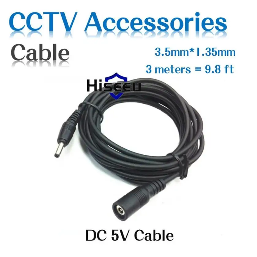 

10ft 3meters DC 5V Extension Power Cable 3.5*1.35 for Smart Camera FH1 Hiseeu 30