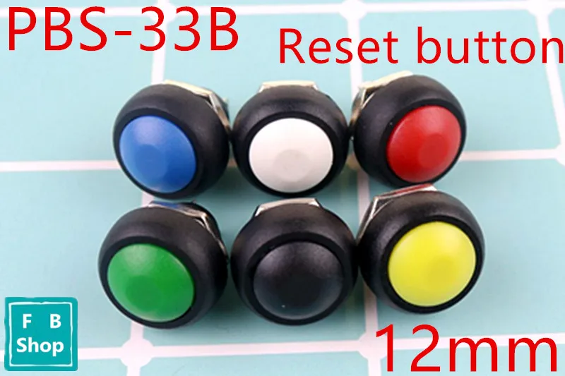 

1PCS PBS-33b 2Pin Mini Switch 12mm 12V 1A Waterproof momentary Push button Switch since the reset Non-locking