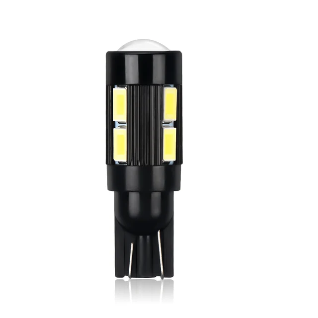 2Pcs 168 194 W5W LED Bulb 5630 6/10SMD Canbus Light Bulb No Error Light Parking Clearance Side Turn Signal Light White t10   10smd