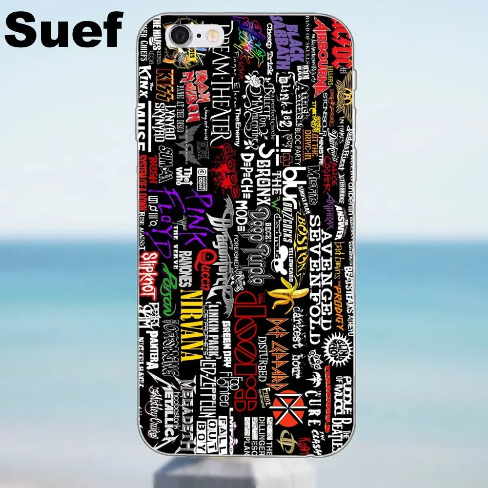 Suef Rock Bands коллекция Защитная Для iPhone X 4 4S 5 5S 5C SE 6 6S 7 8 Plus Galaxy A3 A5 J1 J3 J5 J7 2016 2017|for