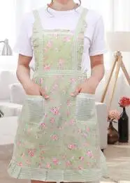 1 шт. милый нагрудник Полиэстер Фартук платье флирт Винтаж кухня женщины бантом с карманом ND 005 - Цвет: Светло-серый