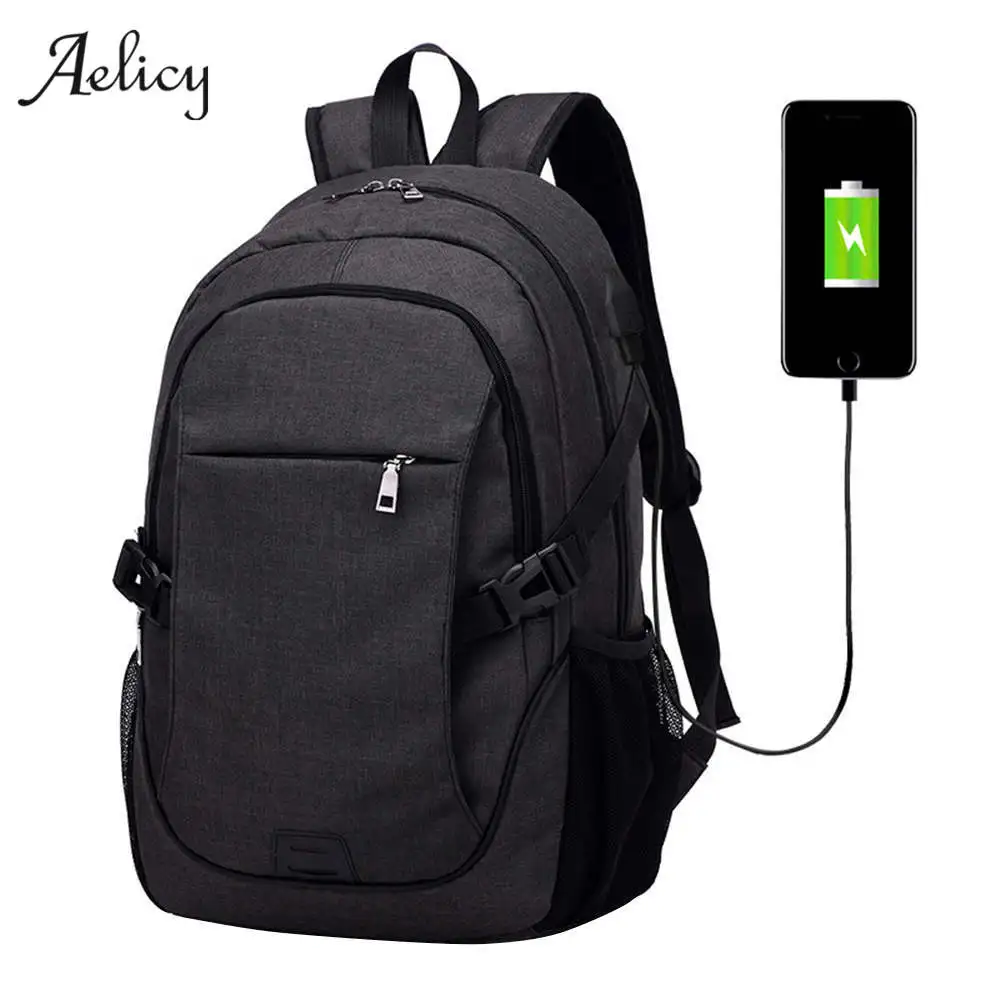 

Aelicy USB Charge Computer Bag Anti-theft Notebook Backpack Laptop Backpack Fashion Men Travel Computer Backpacks Escolar