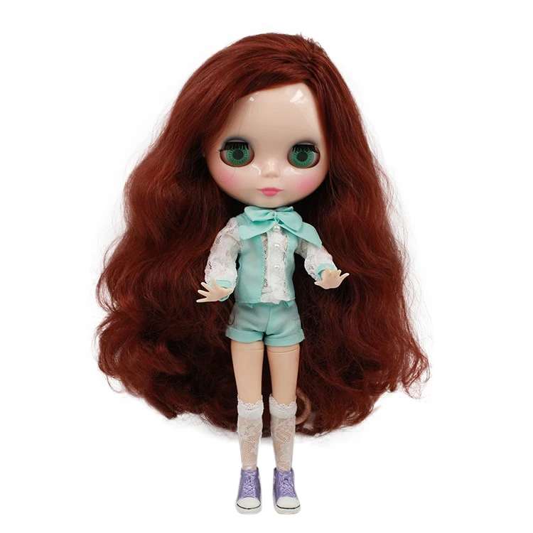 

Nude Blyth Doll Series No.260BL9388 JOINT body Red mix Brown hair with bangs 1/6 BJD Pullip