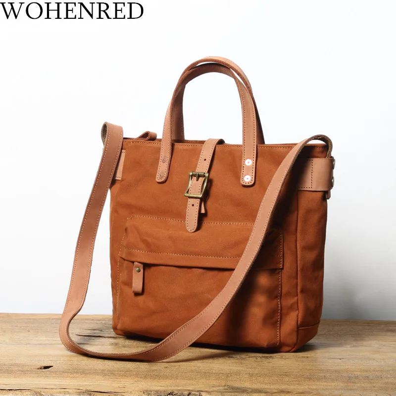 Men Canvas Casual Outdoor Handbag Travel Work School Tote Shoulder Crossbody Bag