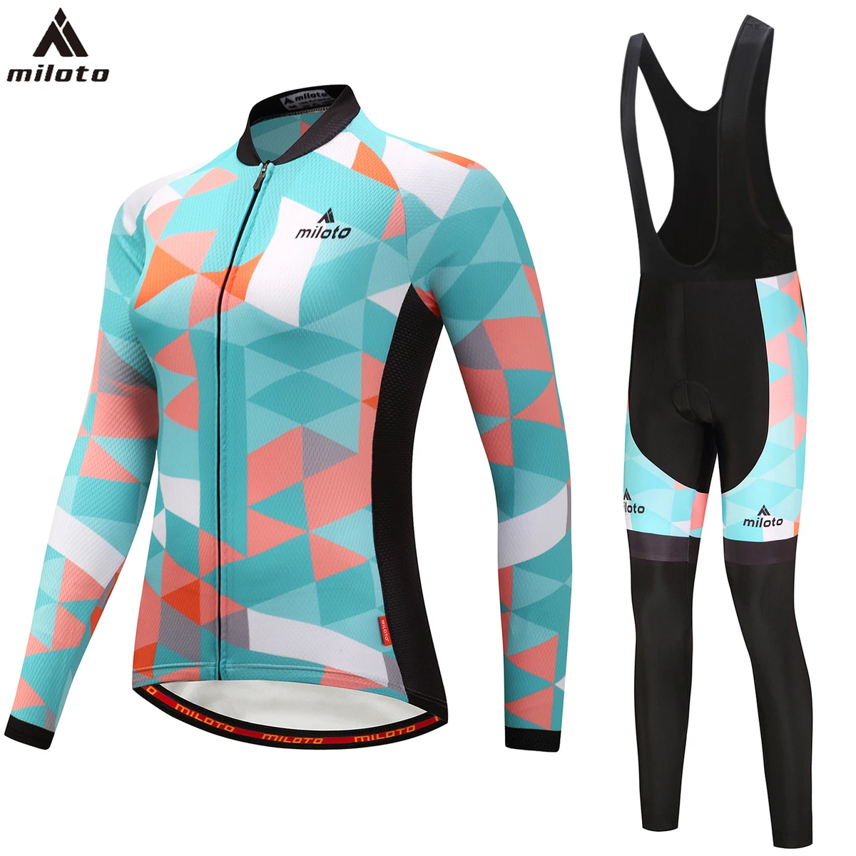 

MILOTO Thin Long Sleeve Uniform Cycling Complete Cycling 2018 Sports Suit For Woman Cycling Suits 2018 Bib Bib Tights