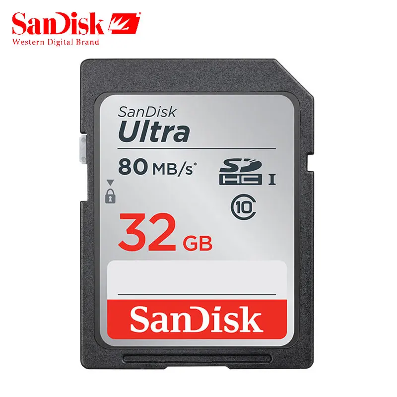 

SanDisk Ultra Original SD Card 16GB 32GB SDHC 64GB 128GB SDXC Class10 Memory Card C10 R80MB/s 533X USH-1 Carte SD for Camera