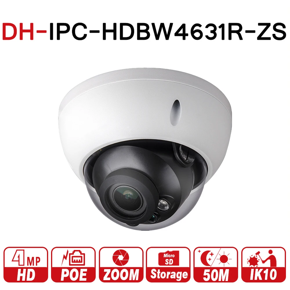 

DH Motorized Zoom Camera IPC-HDBW4631R-ZS Day Night CCTV IP Camera 30M IR Range Vari-Focus Network Camera H.265 6mp Camera