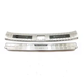 

For 2019 Hyundai SantaFe Rear Trunk Door Sill Plate Bumper Cover Pedal Protector Trims Stainless Steel Car Styling Accessories