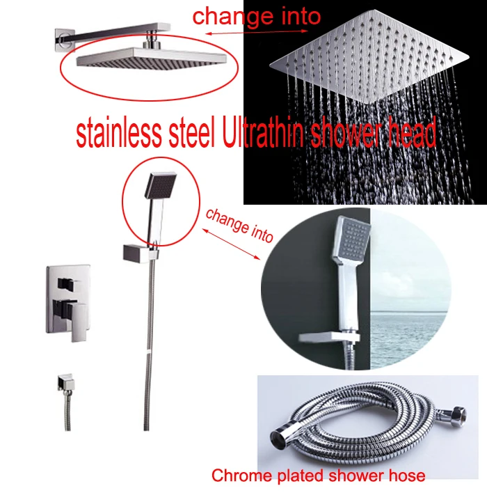 High quality shower set Brass Bathroom in wall rainfall shower set+8