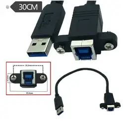 30 см 1ft 5 Гбит/с USB 3,0 тип A AF мужчин и B Женский разъём кабельный переходник с кабель для монтажа на панели