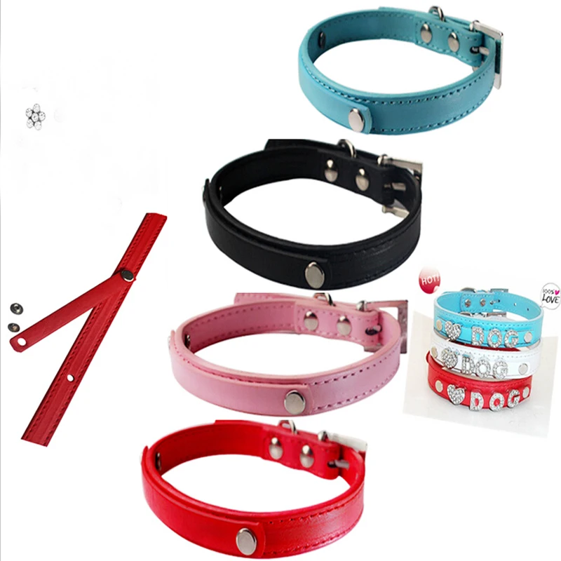 Кожаный ошейник для домашних животных Bling Dog Cat персонализированный чихуахуа