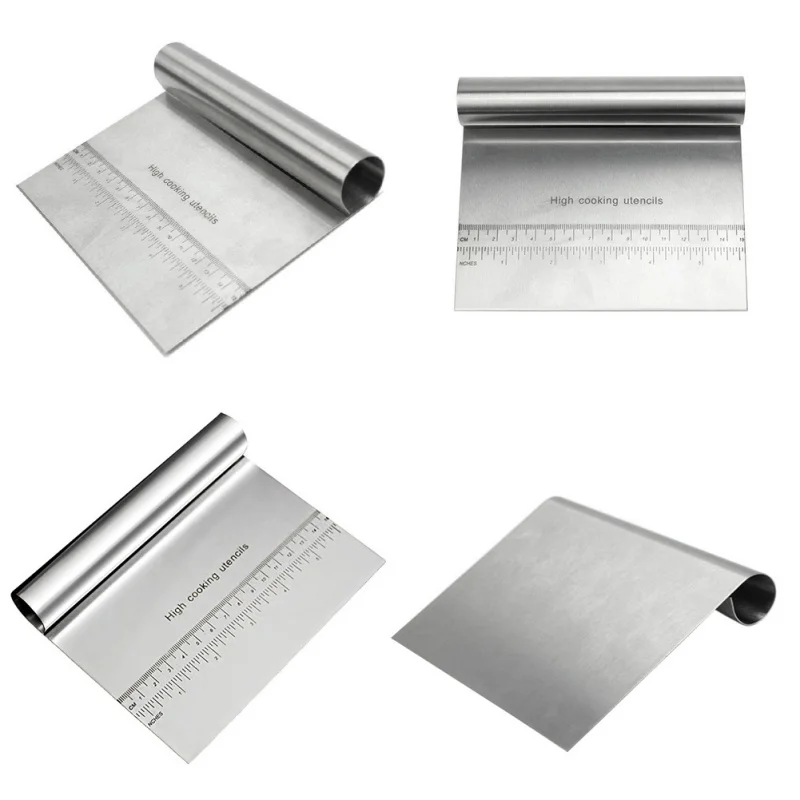 

Kitchen Baking Tools Cakes Pizza Dough Scraper Cutter Kitchen Stainless Steel Flour Pastry Scale Baking Tool