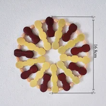מטבח סיר שולחן מפית מחצלת עגולה במבוק בישול פאן סטנד בריא טבעי עץ 16.8 ס"מ צלחת לשבת נרגילה אבזרים(China)