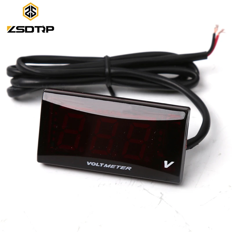

ZSDTRP DC 12V Waterproof Car Boat Motorcycle LED Voltmeter Digital Display Voltage Meter Mini Car Volt Tester Panel Accessory