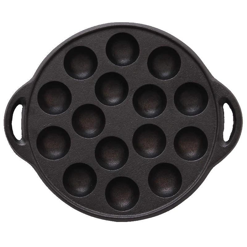 

Manual 15 Holes Iron Material Octopus Ball Plate Non-stick Household Non-stick Waffle Baking Pot Pancake Frying Machine
