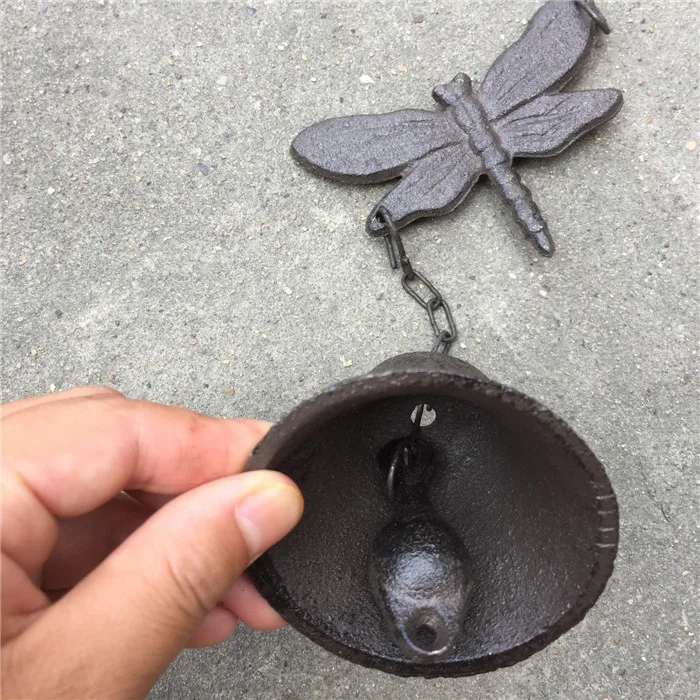 4 шт. страна Винтаж старый чугунный колокол Стрекоза Wind Chime WindChime Bell Настенный