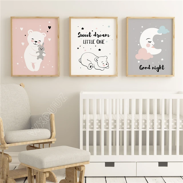 Wxduuz Baby Moon Animal Nursery Posters And Prints Wall Art Canvas Wxduuz Baby Moon Animal Nursery Posters And Prints Wall Art Canvas Painting Decorative Picture Nordic Style