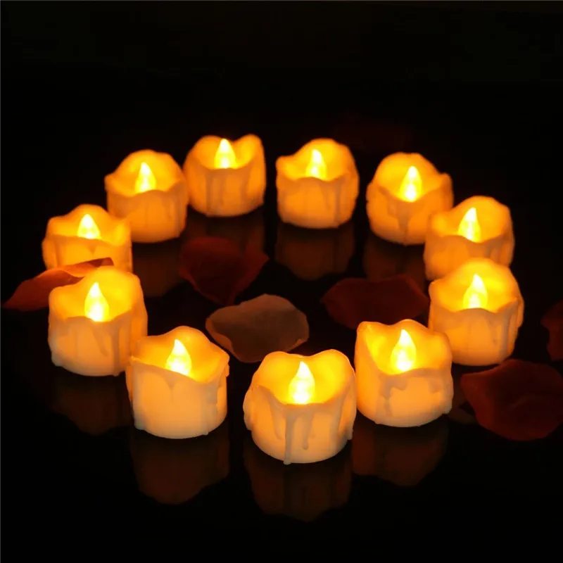 

10Pcs/Set LED Candle Light With Long Lasting Bright Light Flameless LED Candle Night Lamp Battery Powered Easter Candle Tea Lamp