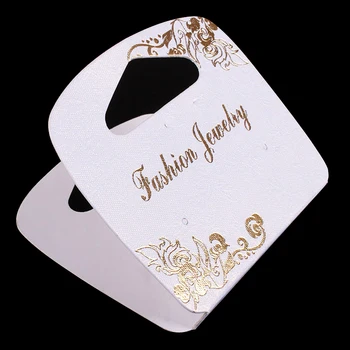 

200Pcs/lot 6.8x12.8cm Whtie Necklace Jewelry Display Cards Fashion Jewelry" Print Necklace Earring Paper Card H063