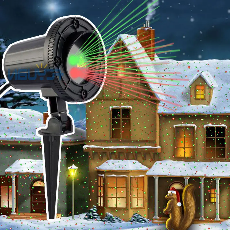 

Christmas Fairy Lights Outdoor Laser Projector Showers Decorations For Home Red Green Static Effect Light Waterproof IP44