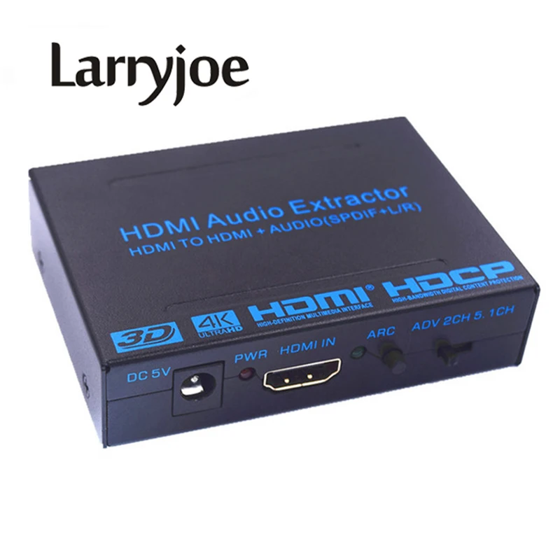 

Larryjoe New HDMI to HDMI Audio Extractor Converter Adapter SPDIF + R/L 4K ARC EDID Setting Audio Extractor 4K*2K