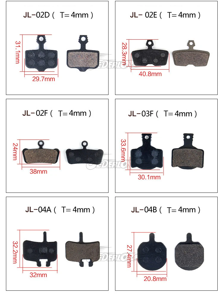JEDERLO 4 пары/8 шт. керамические велосипедные дисковые тормозные суппорт колодки общего стиля тормозные детали для SHIMANO ZOOM формула гидравлический тормоз