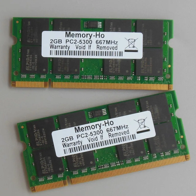 Kit 4GB 2X2GB PC2-5300 DDR2-667 667Mhz DDR2 Laptop Memory SODIMM Notebook 4G RAM Non-Ecc 200pins Unbuffered Low density brand new ram ddr2 4gb 667mhz for notebook mobo support ddr 2 pc2 5300 sodimm ram