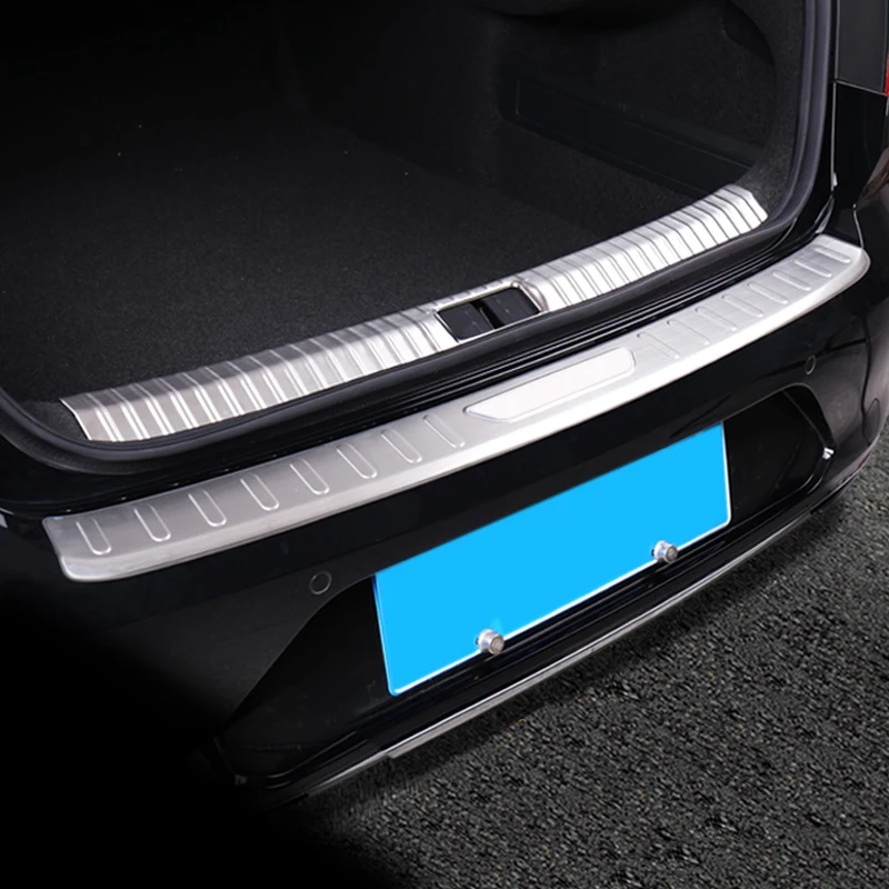 Для Volkswagen Passat B8 4-дверный седан- нержавеющая внутренний и внешний задний защитный бампер, протектор накладка отделка 2 шт