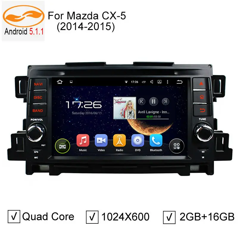  For Mazda CX-5 CX5 2 Din Car DVD GPS Android 5.1.1 1024*600 with WIFI 3G GPS Capacitive Screen Stereo Car Radio Audio IPOD 