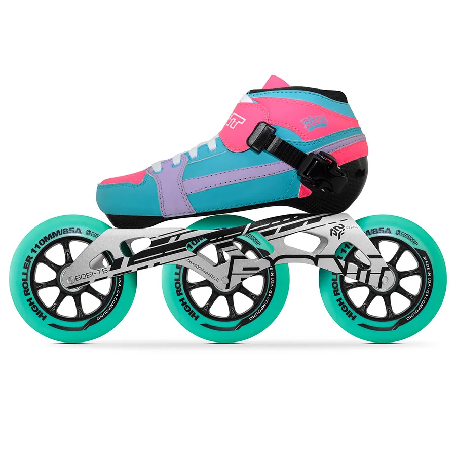 100% الأصلي بونت السعي 2PT 195 ملليمتر سرعة مضمنة Heatmoldable ألياف الكربون التمهيد Highroller 3*110 ملليمتر عجلات سباق Patines