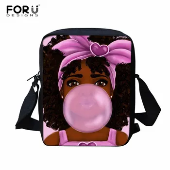 

FORUDESIGNS African Girl Printing Women Messenger Bag Ladies Satchel Children Small Cross Body Bags Shoulder Bag Mochila Escolar