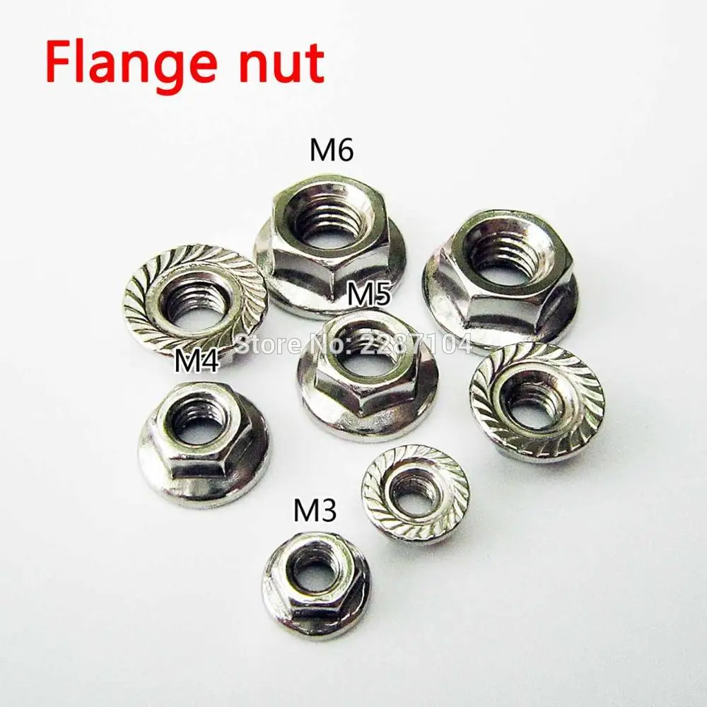 

2/25pcs M3 M4 M5 M6 M8 M10 M12 Stainless Steel Metric Threaded Hexagon Hex Head Serrated Spinlock Flange Nut Locknut DIN6923