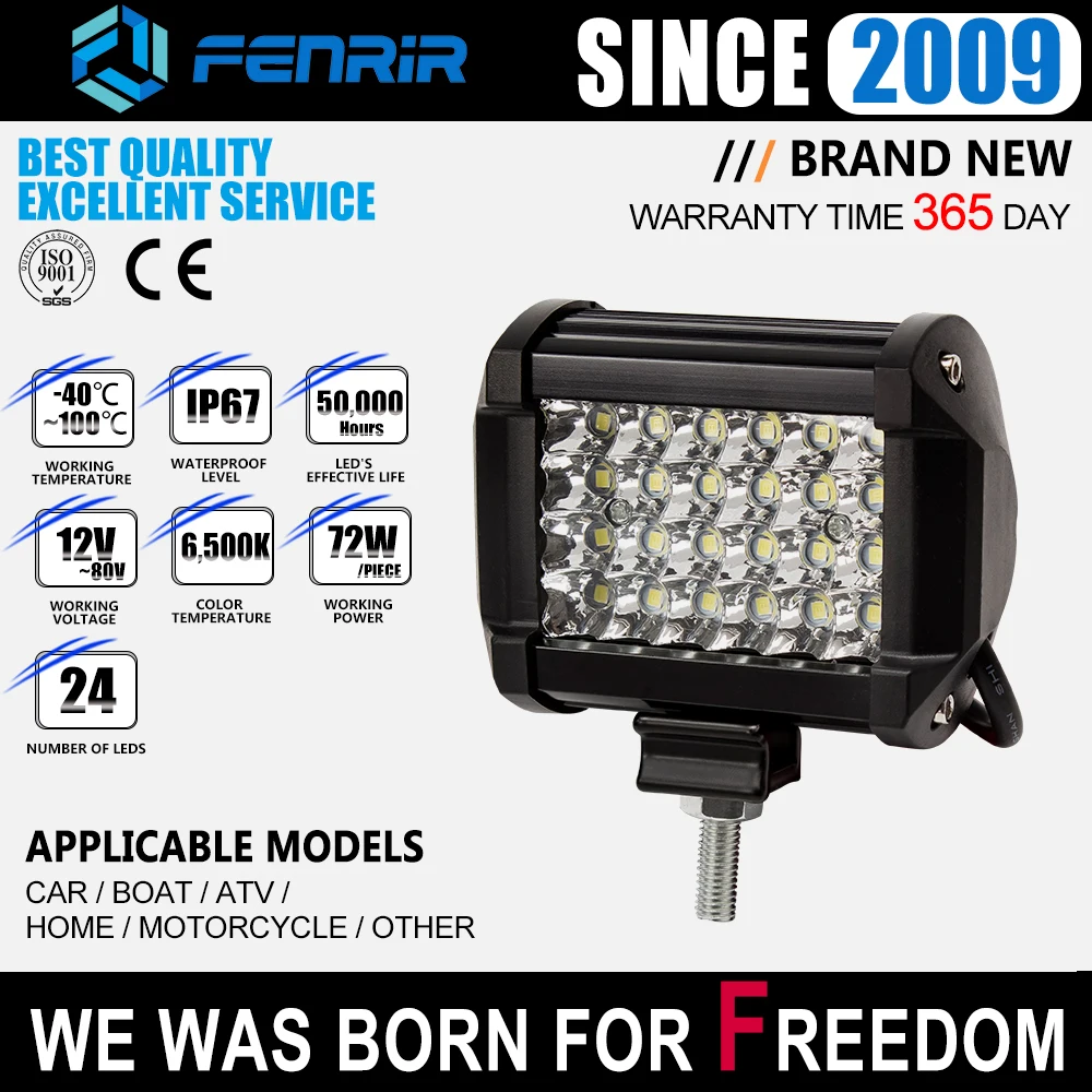 

tuning car universal auxiliary motorcycle lights led bar 12v working light offroad 4x4 accessories work for polaris rzr boat ATV