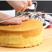 1 шт., двойная линия, регулируемая проволока, резак для торта, слайсер, устройство, декоративная форма, нержавеющая сталь, скребок для хлеба, торта, кухонный инструмент для выпечки