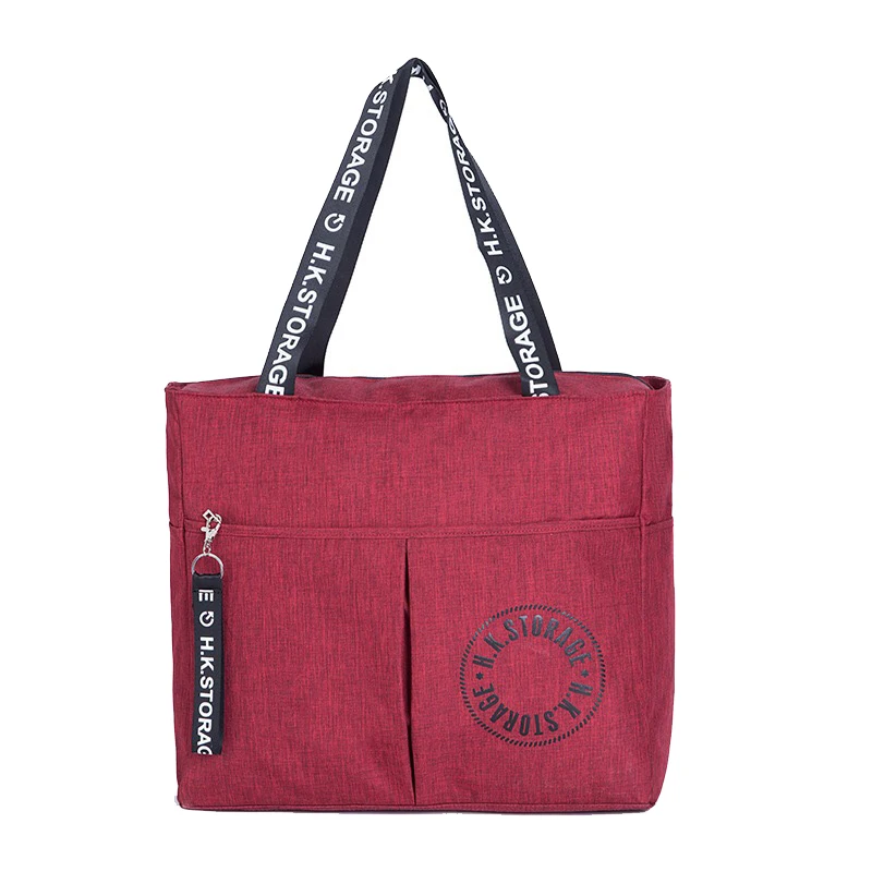 

Large Capacity Soft Handle Zipper Handbag Waterproof Polyester Fashion Totes