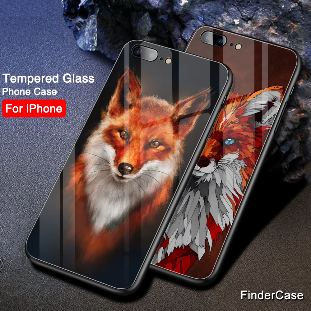 

Case for iphone XS Case Animal 11 pro max Glass Cover Smooth Case for iPhone 6 6S 7 8 plus X XR XS MAX Drop ship Phone case